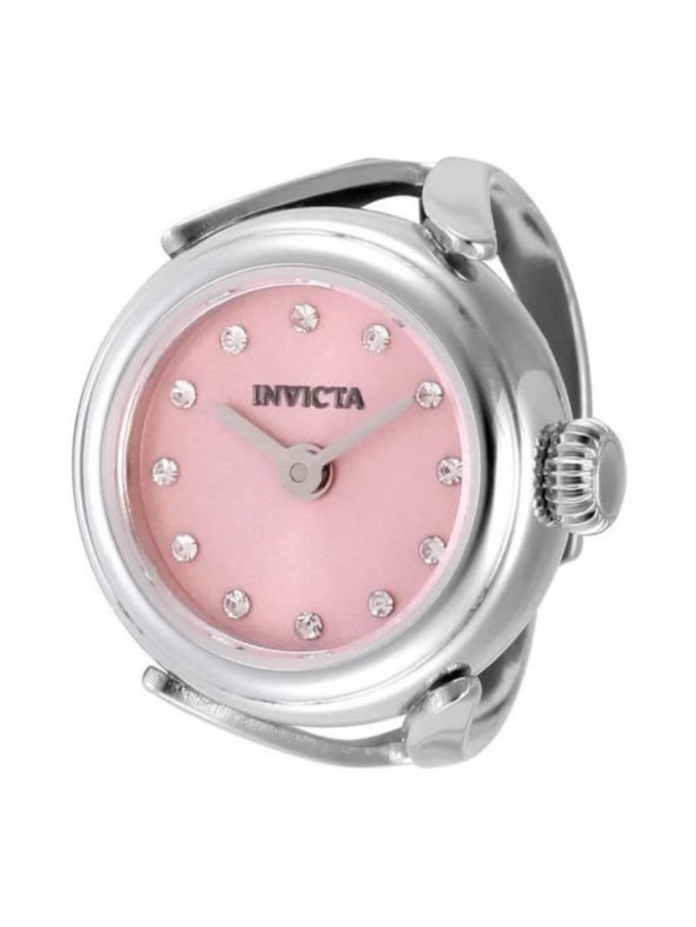 Invicta Pink Dial Stainless Steel Ring Watch